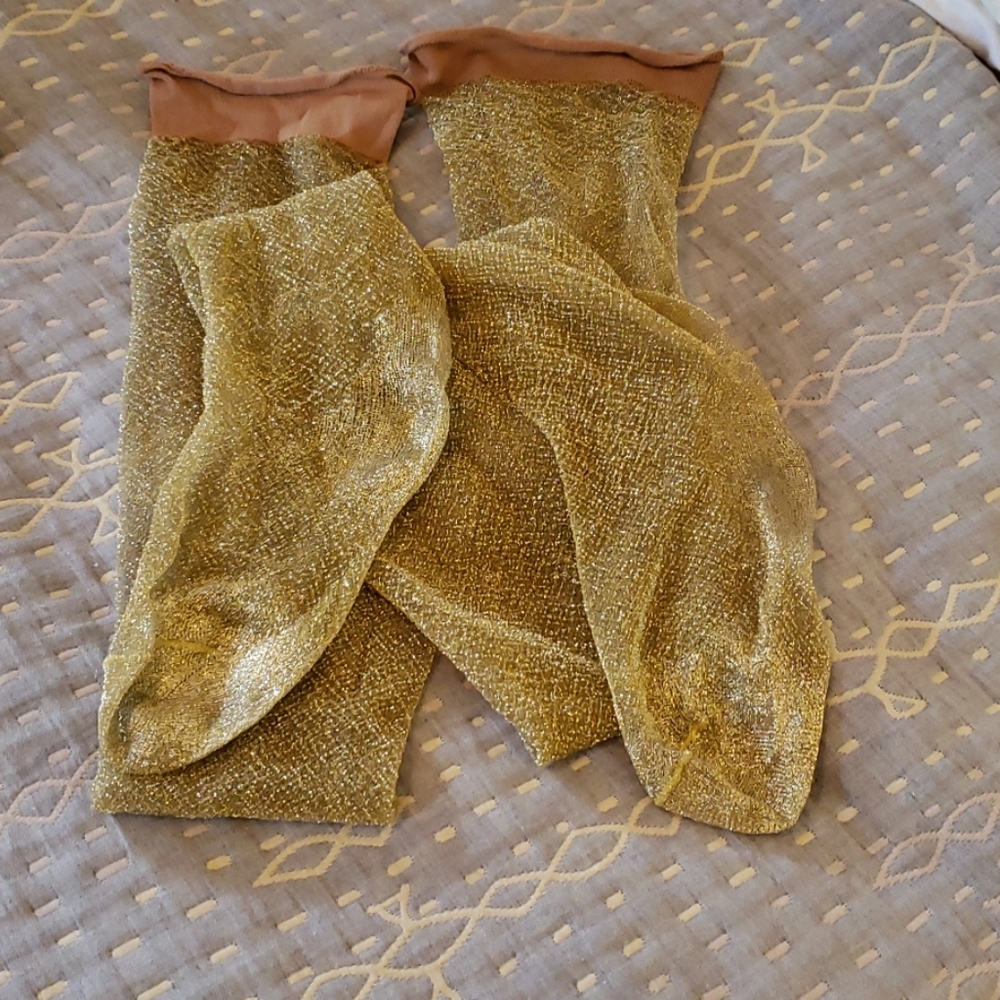 Vintage Thigh high Gold Stockings